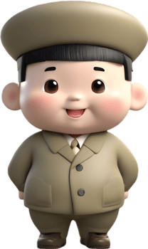 Adorable cartoon boy with big eyes and charming smile. . png