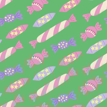 Flat seamless pattern with candies vector
