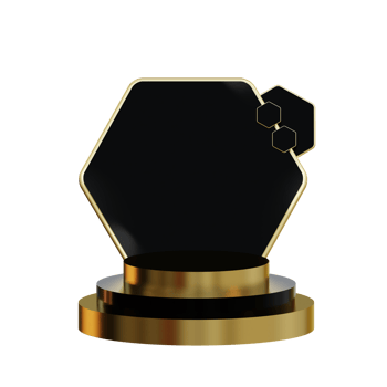 3d Classy Gold Podium Element png