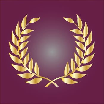 laurel wreath gold colour, leaves,golden leaves vector