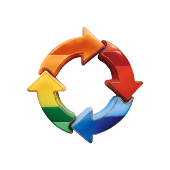 Arrow Circle Rainbow Symbol isolated on transparent background png