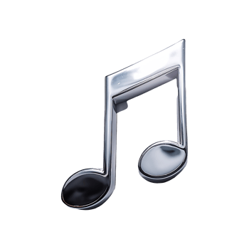 Beamed Music Note Silver Symbol isolated on transparent background png