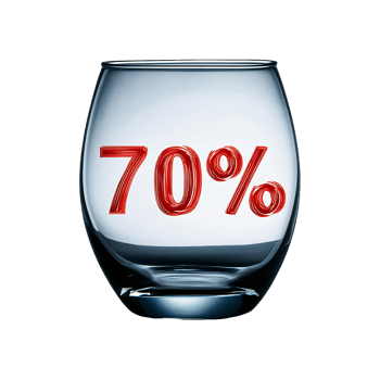 70 Percent Glass Sign Symbol isolated on transparent background png