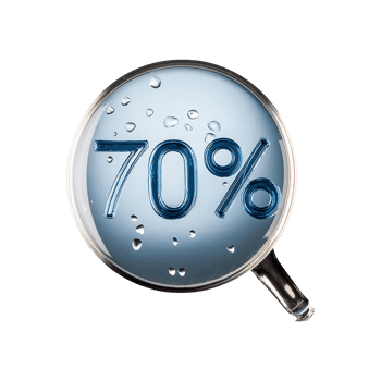70 Percent Glass Sign Symbol isolated on transparent background png