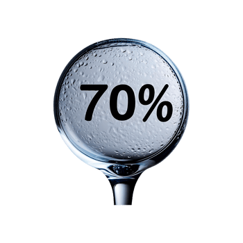 70 Percent Glass Sign Symbol isolated on transparent background png