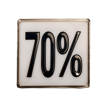 70 Percent Glass Sign Symbol isolated on transparent background png