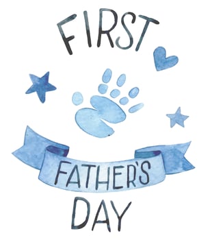 watercolor drawing, congratulation, decoration for Father's Day. first father's day vector