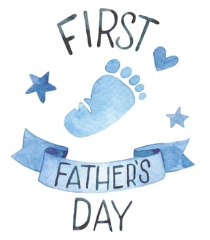 watercolor drawing, congratulation, decoration for Father's Day. first father's day vector