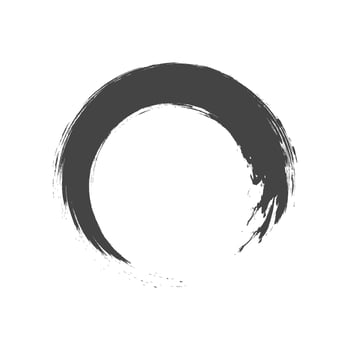Enzo zen religion symbol. Paint brush, calligraphy circle. Japanes culture meditation. illustration vector
