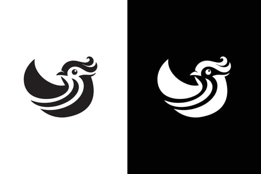 Bird black and white royalty free icon. Bird icon, silhouette, logo on white black vector