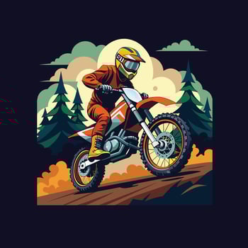 off-roading motor bike vector