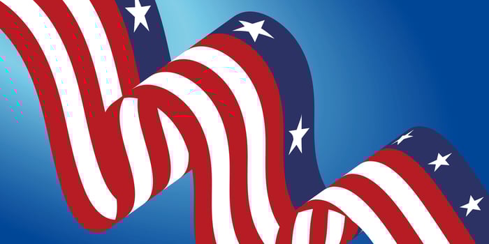 The Fourth of July, independence day with American flag pattern. vector