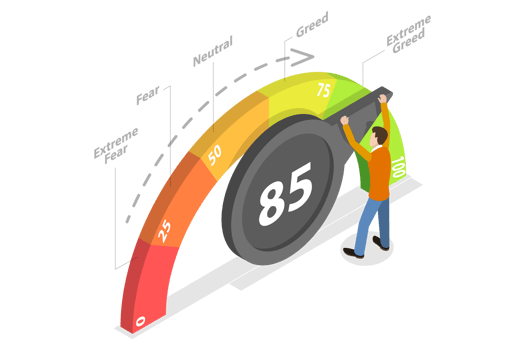 3D Isometric Flat Conceptual Illustration of Fear And Greed Index png