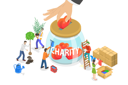 3D Isometric Flat Conceptual Illustration of Charity and Philanthropy png