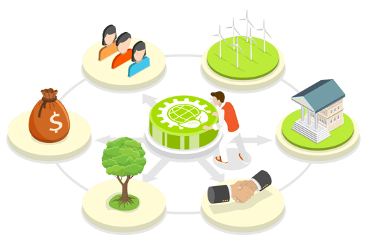 3D Isometric Flat Conceptual Illustration of ESG png