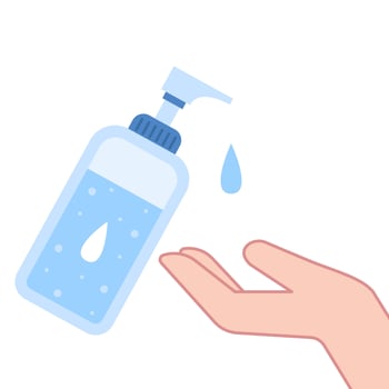 Alcohol gel. Hand wash gel . Hand wash gel . Hand wash gel symbol. Hand . vector