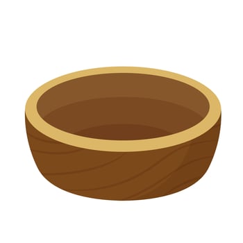 Wood bowl . Wood bowl on white background. vector