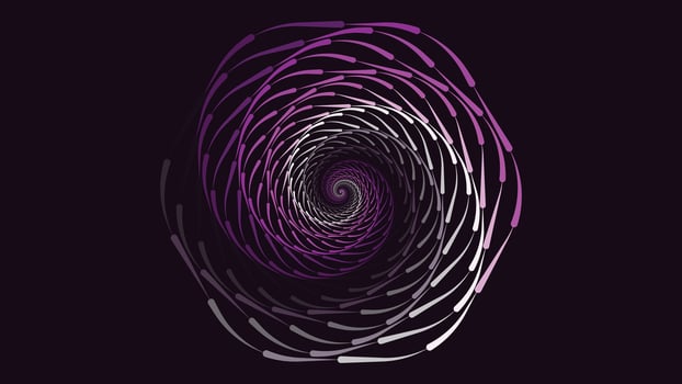 Abstract spiral spinning vortex style urgency background in purple. vector