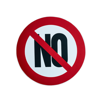 No Icon Symbol isolated on transparent background png