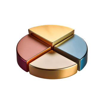 Multicolored Pie Chart Segment Symbol isolated on transparent background png