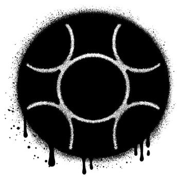 Spray Painted Graffiti soccer ball icon Sprayed isolated with a white background. vector