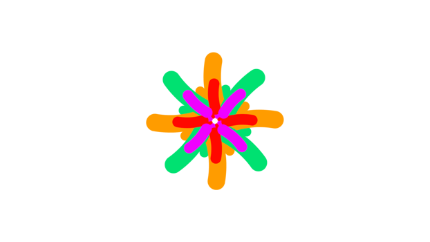 a colorful flower with a star shape on it png