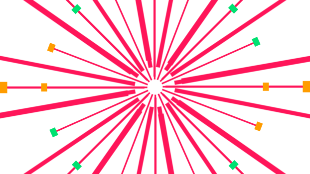 a red and green sunburst with arrows png