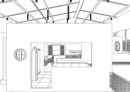 3D illustration of residential project vector