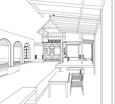 3D illustration of residential project vector