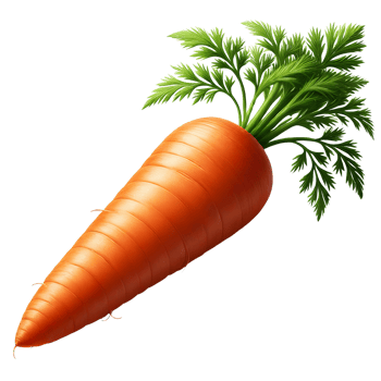 fresh organic carrot with leaves png