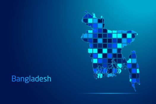 concepts of Bangladesh Network Digital Technology Graphic illustration. Blue Color. Internet Futuristic Concept Map. vector