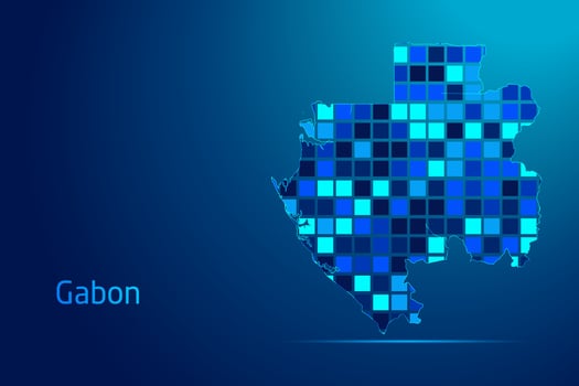 concepts of Gabon Network Digital Technology Graphic illustration. Blue Color. Internet Futuristic Concept Map. vector