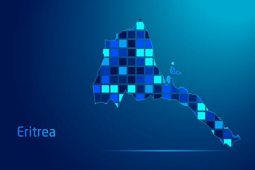 concepts of Eritrea Network Digital Technology Graphic illustration. Blue Color. Internet Futuristic Concept Map. vector