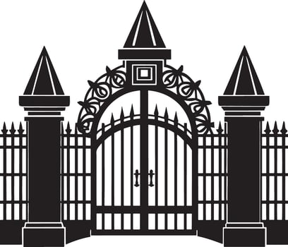 silhouette of the gate illustration black and white vector