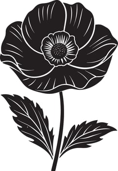hand drawn flower illustration black and white vector