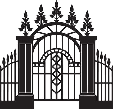 silhouette of the gate illustration black and white vector