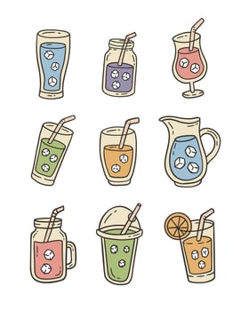Cute Juice Cartoon Doodle Style Illustration vector