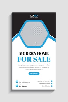 Real Estate social media story or web banner template vector