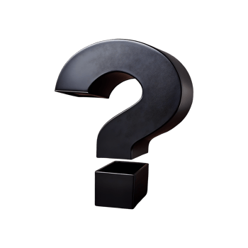 Question Mark Boxy Black Symbol isolated on transparent background png