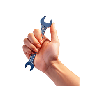 Repair Settings Hand Icon Symbol isolated on transparent background png