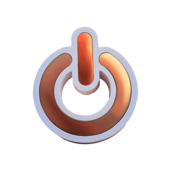 Round Power Icon Symbol isolated on transparent background png