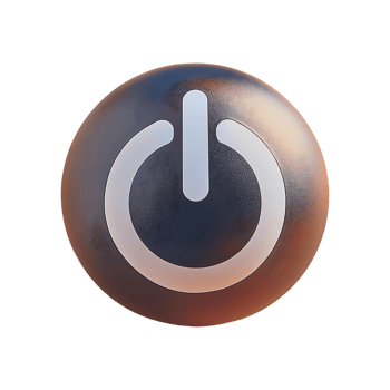Round Power Icon Symbol isolated on transparent background png