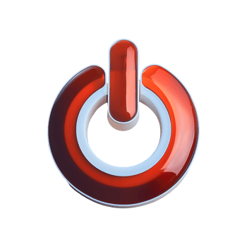 Smooth Power Icon Symbol isolated on transparent background png