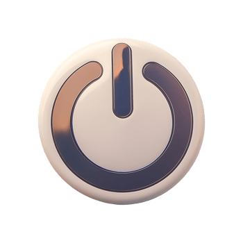 Smooth Power Icon Symbol isolated on transparent background png