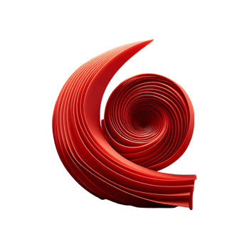 Spiral Growing Red Graph Symbol isolated on transparent background png