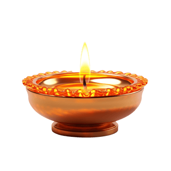 Diwali Diya isolated on transparent background png