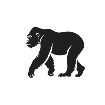 Collection of Simple Gorilla Ape Logo Designs Isolated png