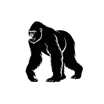 Collection of Simple Gorilla Ape Logo Designs Isolated png