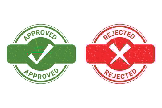 approved and rejected stamp design vector