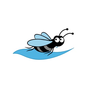 Ashy Mining Bee stay icon illustration vector